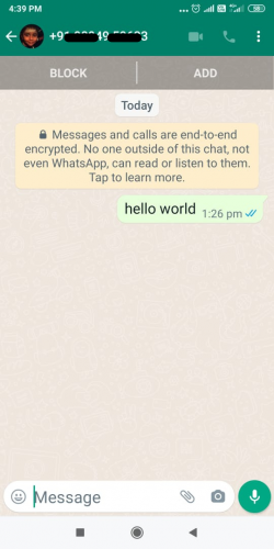 WhatsApp Message Output